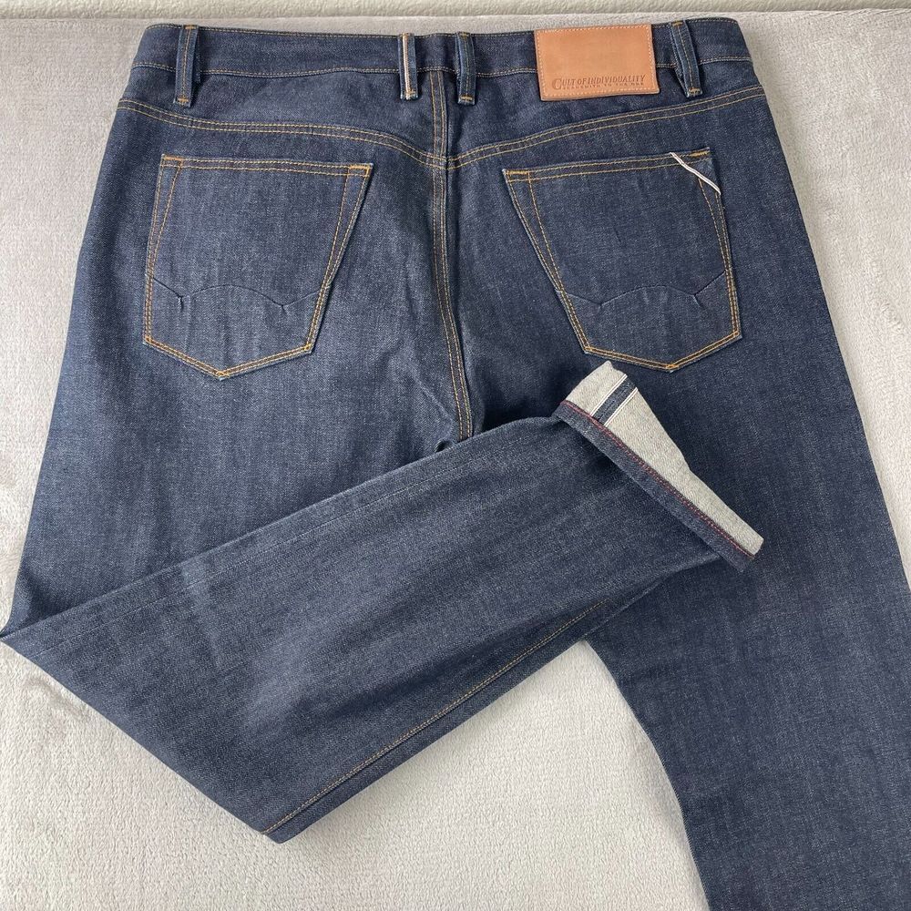 Cult Of Individuality Rocker Slim Jeans 38 (Fits 40x34)‎ Blue Japanese Selvedge